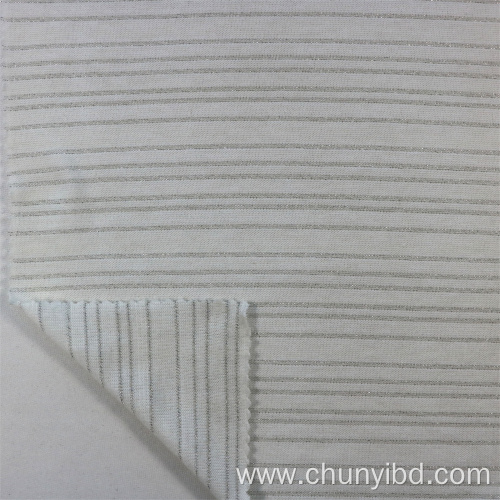 Good Design POLY90% LX10% Stretchy and Soft Stripes Pattern Single Jersey Filigreework Fabric for Garments